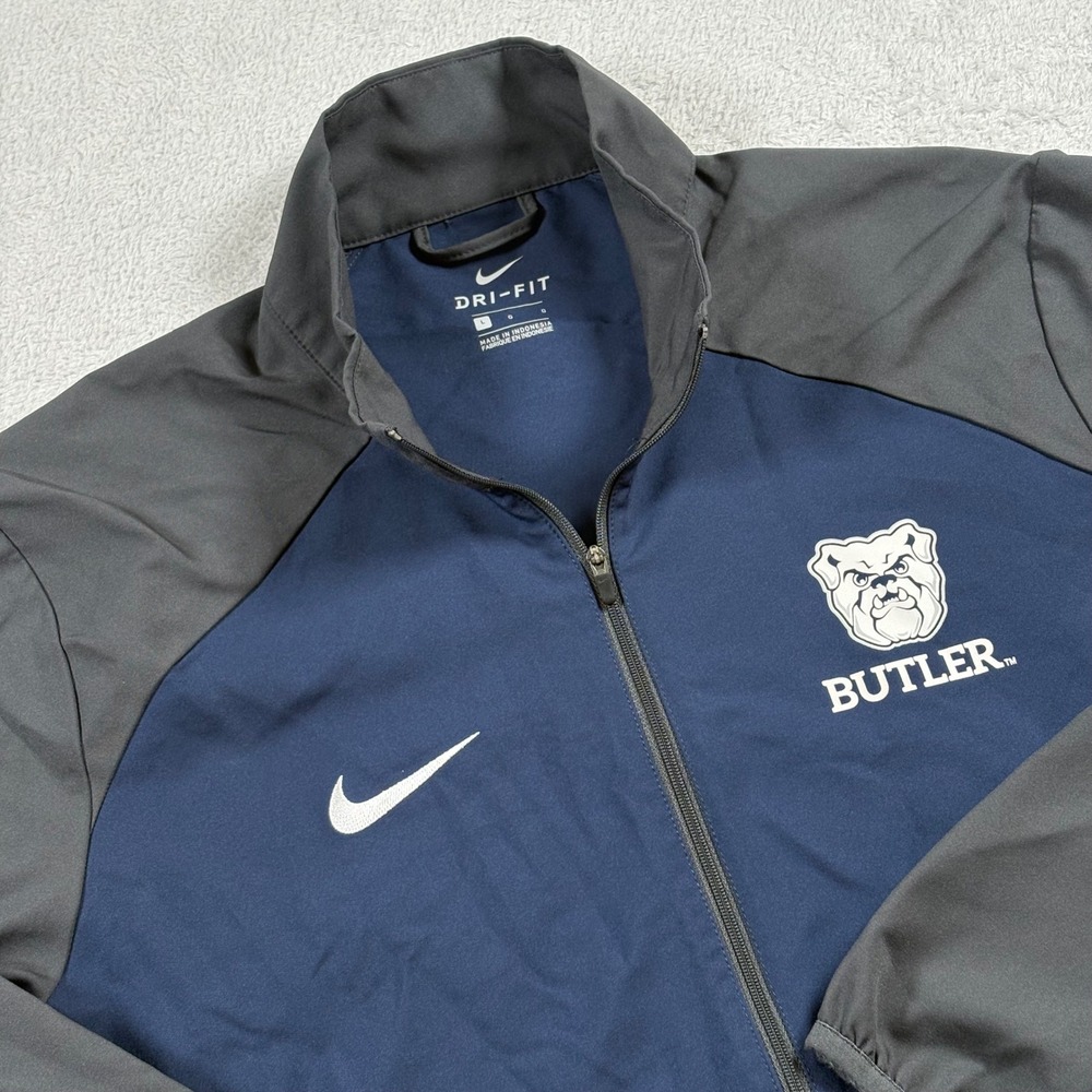Nike Butler Bulldogs Dri-FIT Full Zip Track Jacket Mens Large Navy Gray Big East